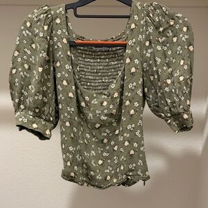 Reformation Olive Green top